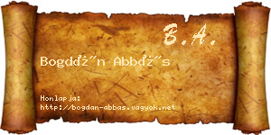 Bogdán Abbás névjegykártya